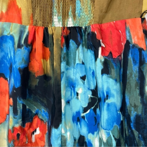 Anthropologie Moulinette Soeurs Watercolor Splashed Palette Strapless Dress 2 - Picture 6 of 8